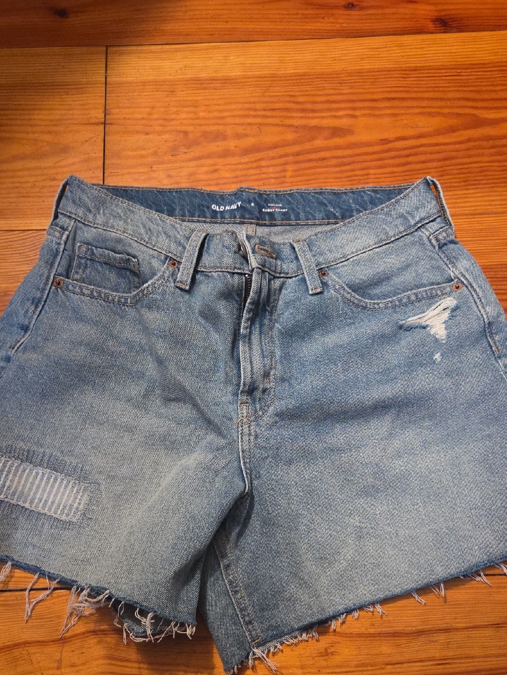 Old Navy Light Blue Distressed Denim Cutoff Shorts